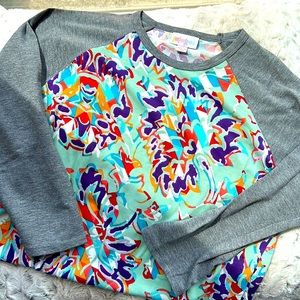 LuLaRoe Print Henley Tee